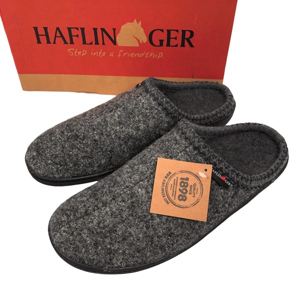 Haflinger Other - NEW Haflinger AT64 AT 64 Slippers Wool Clogs Mules Slip On Shoes Gray Sz 49 / 16